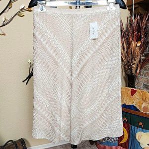 NWT Jones New York sz Medium tan shimmer wool blend skirt